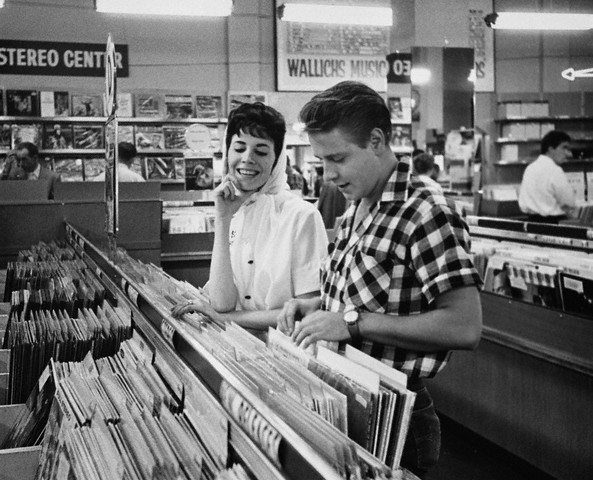 Vintage Rockabilly style-- Edie Cochran record shopping in the 50s.