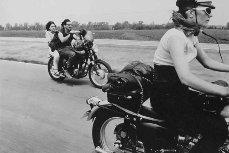 "From Dayton to Columbus, Ohio" from The Bikeriders by Danny Lyon  --circa 1965-66.